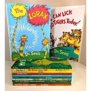 Lot of 12 DR. SEUSS Oversized Hardcover Matching Books ~Lorax~Horton~Grinch